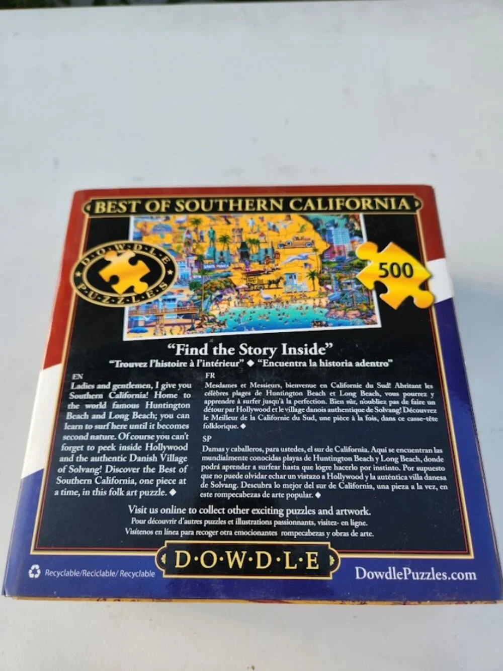 500 Piece Jigsaw Puzzle Dowdle Southern California Map Decor Toy Game Tabletop G